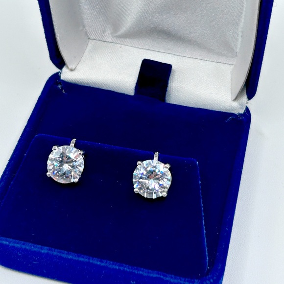 Mark Wasserman Samara 925 Silver CZ Earrings 9mm Size - Picture 3 of 9